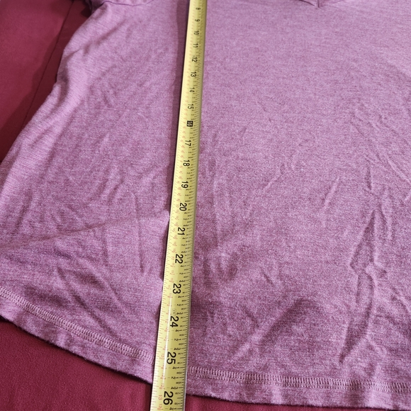 Jessica Simpson Womens Flutter Sleeve V Neck Tee Mauve Rum Raisin XXL Soft Relax - Picture 6 of 8